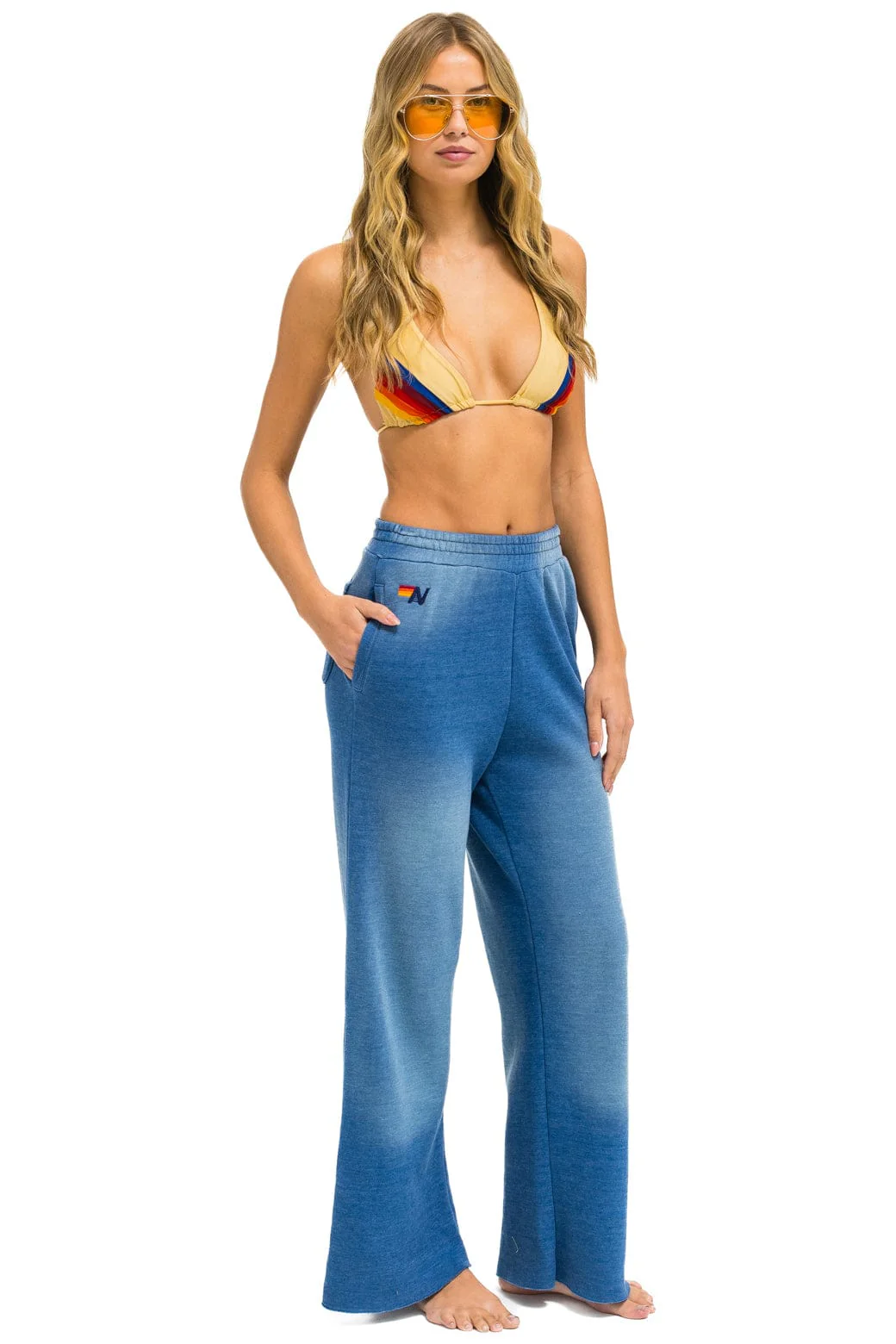 ESSENTIAL WIDE LEG POCKET SWEATPANTS - FADED WATER - Image 2