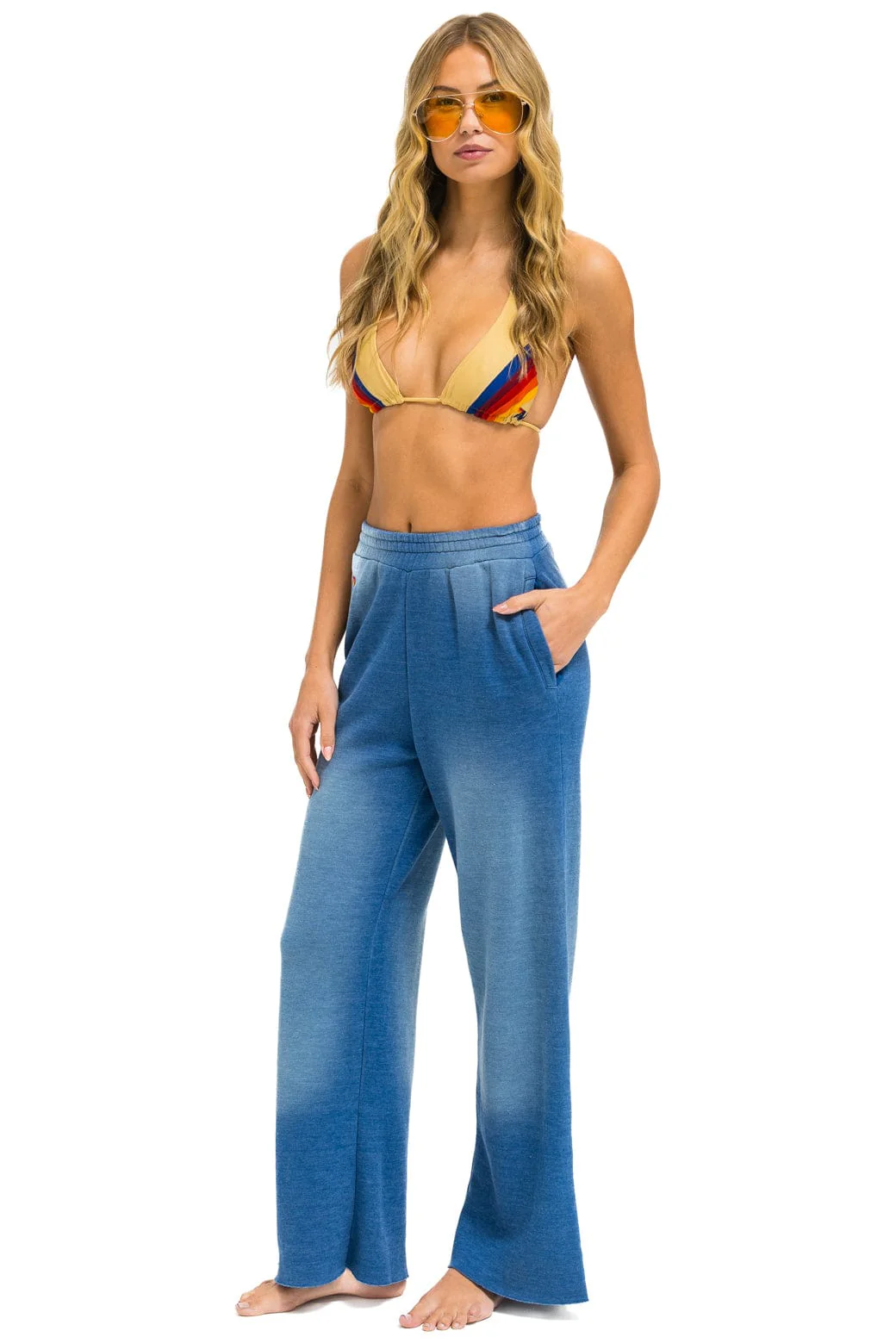 ESSENTIAL WIDE LEG POCKET SWEATPANTS - FADED WATER - Image 3