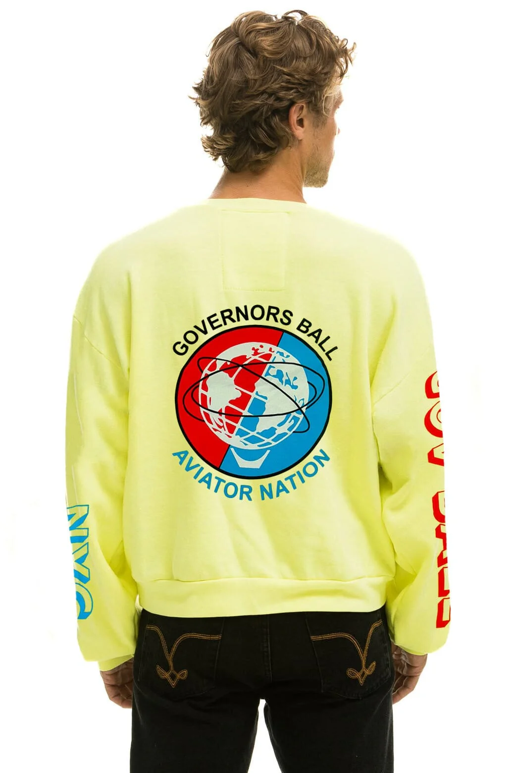 GOV BALL 2024 CREW SWEATSHIRT RELAXED - NEON YELLOW - Image 3