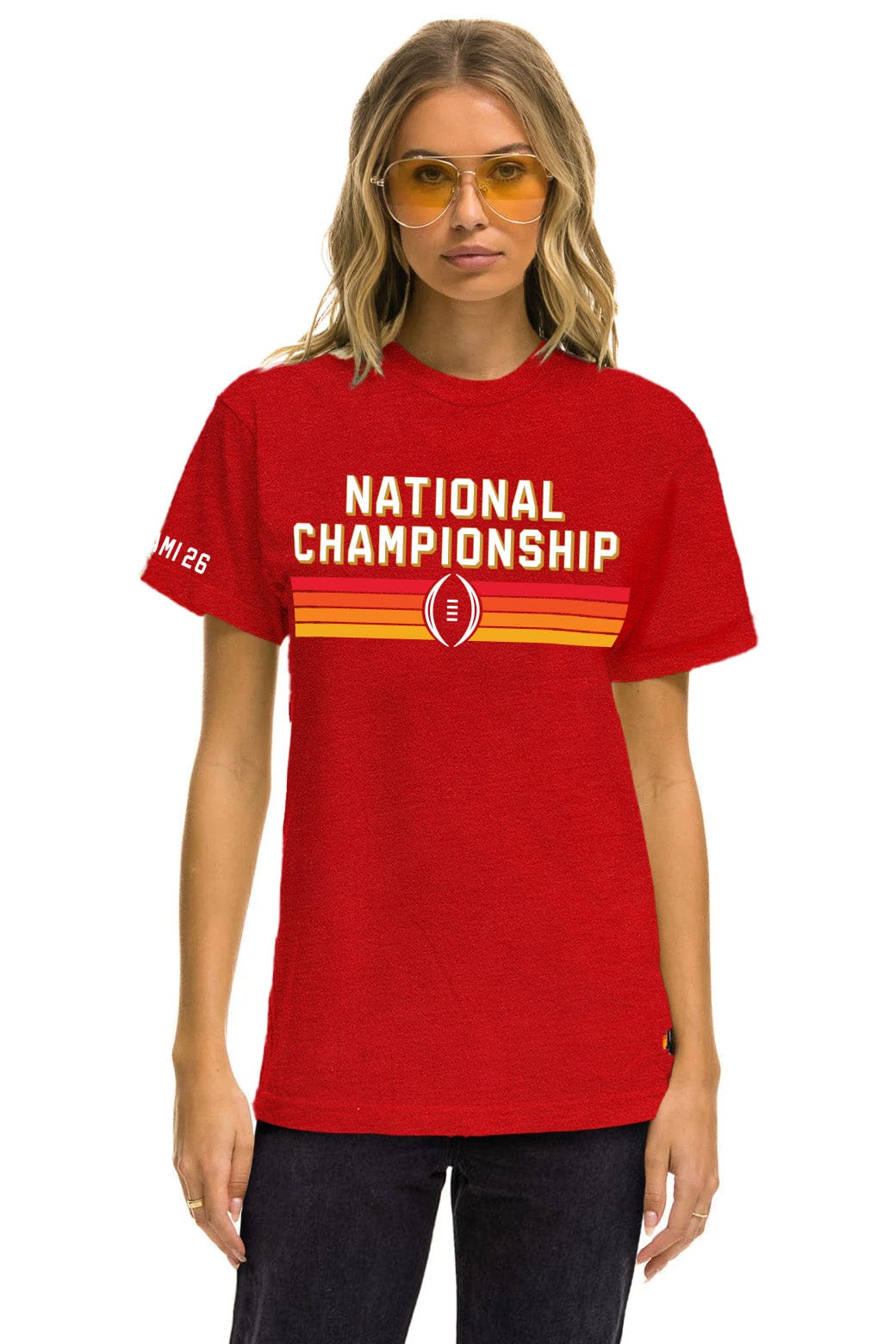 INDIANA UNIVERSITY CFP 2026 CREW TEE SHIRT - CRIMSON - Image 3
