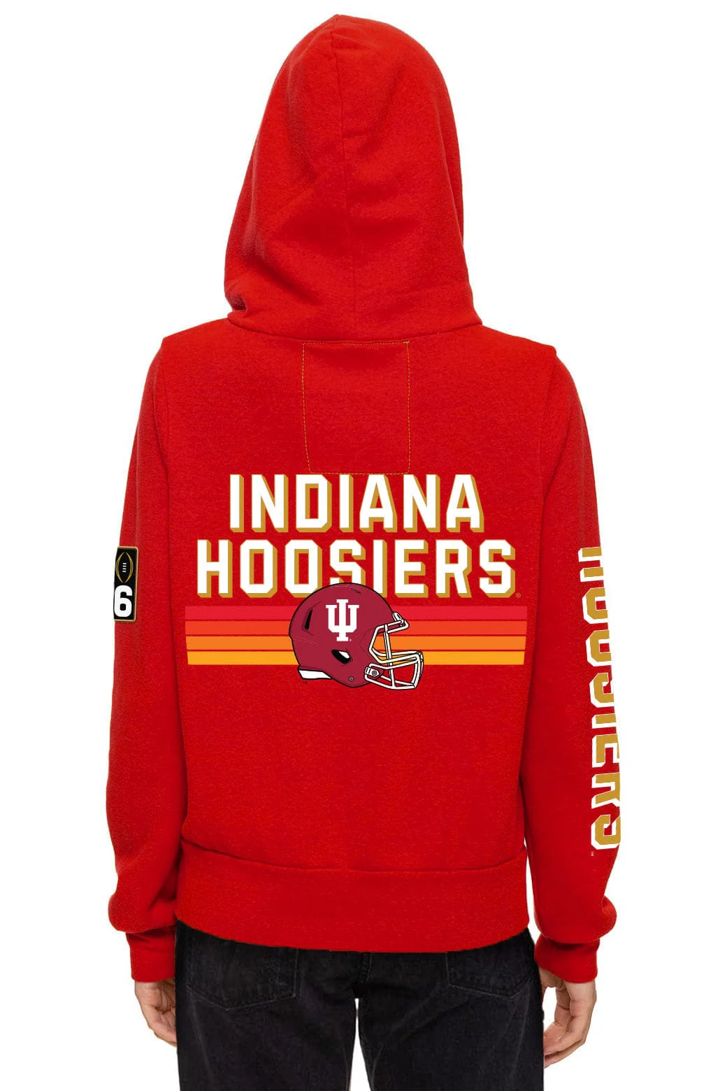 INDIANA UNIVERSITY CFP 2026 UNISEX ZIP HOODIE - CRIMSON - Image 3