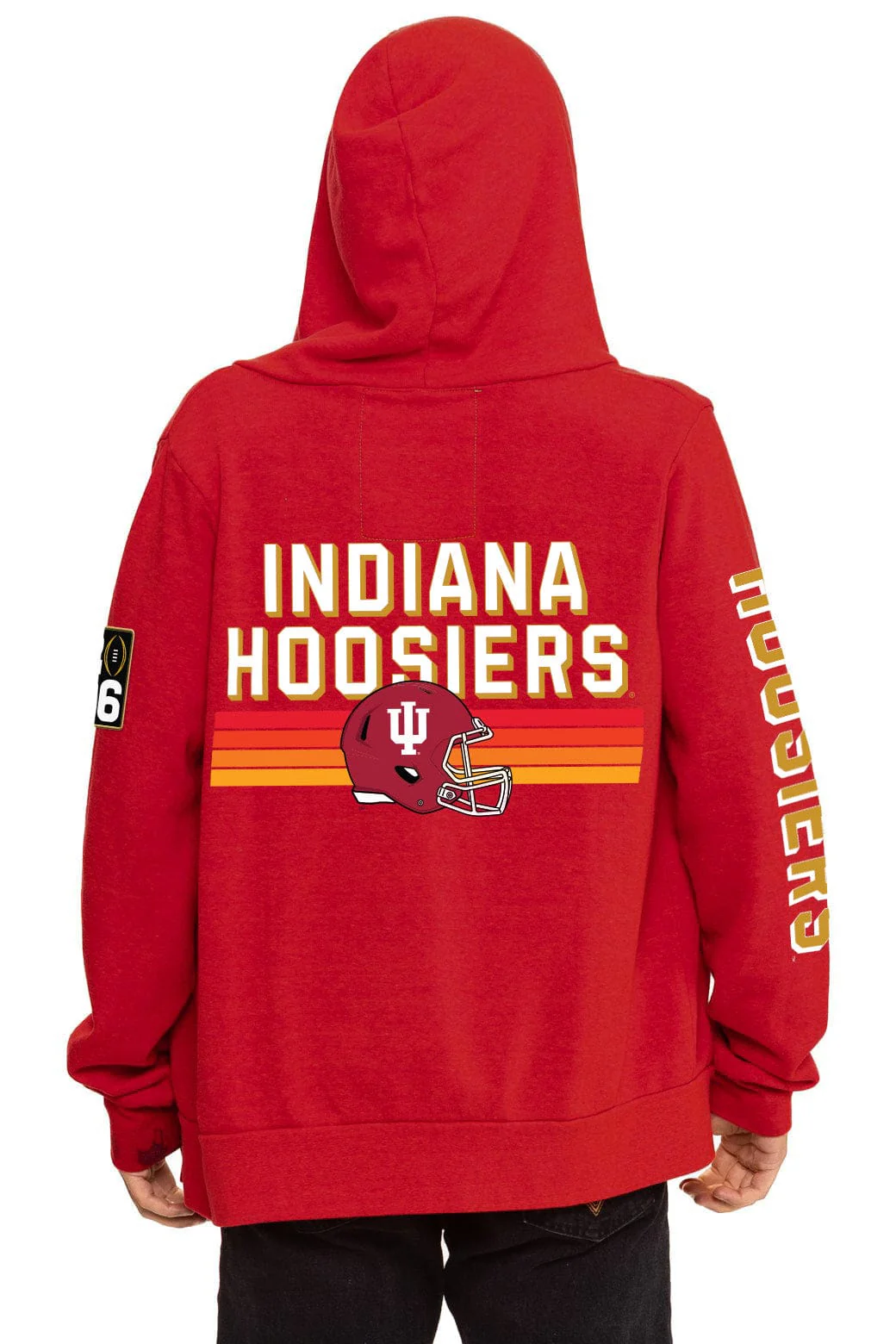 INDIANA UNIVERSITY CFP 2026 UNISEX ZIP HOODIE - CRIMSON - Image 4
