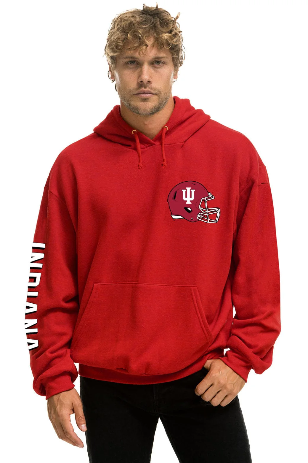 INDIANA UNIVERSITY 2025 CHAMPIONS RELAXED PULLOVER HOODIE - CRIMSON - Image 3