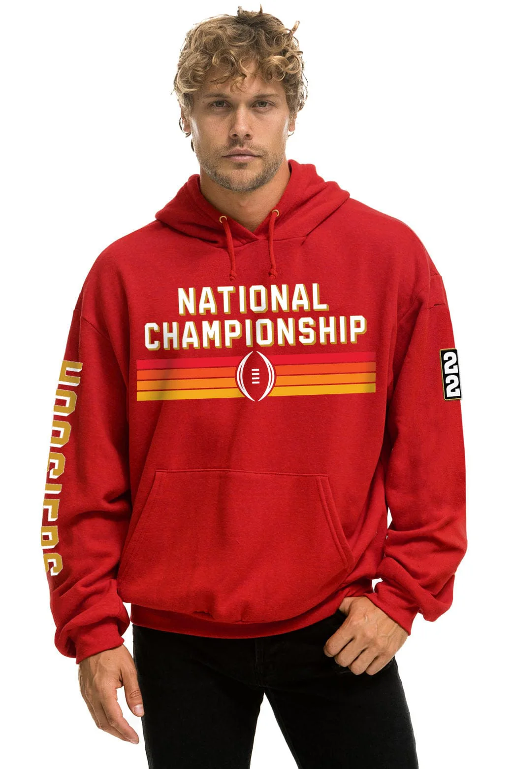 INDIANA UNIVERSITY CFP CHAMPIONS 2026 RELAXED PULLOVER HOODIE - CRIMSON - Image 3