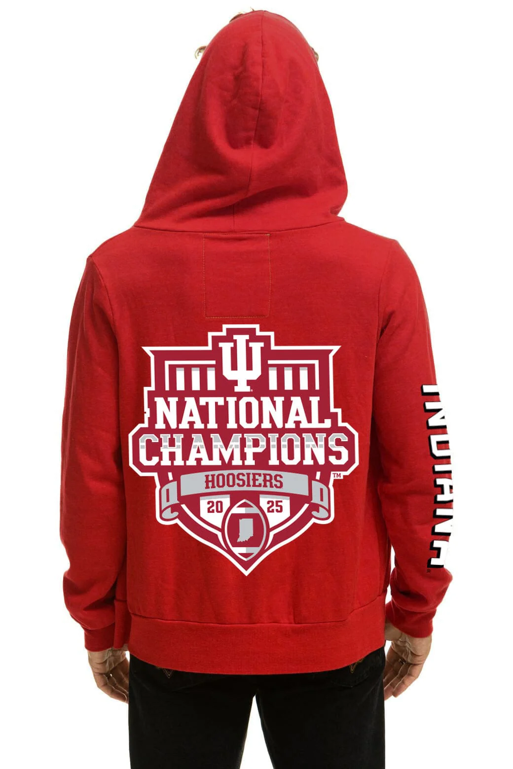 INDIANA UNIVERSITY 2025 CHAMPIONS ZIP HOODIE - CRIMSON - Image 4