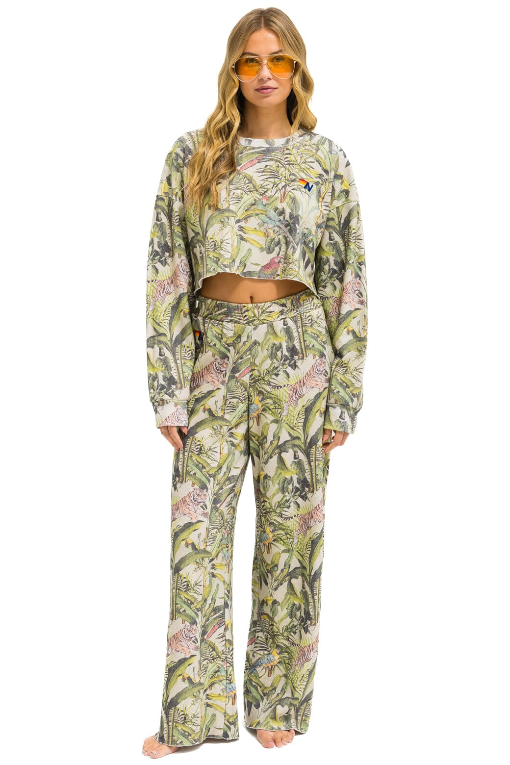 JUNGLE CROPPED CREW SWEATSHIRT RELAXED - SAND - Image 5