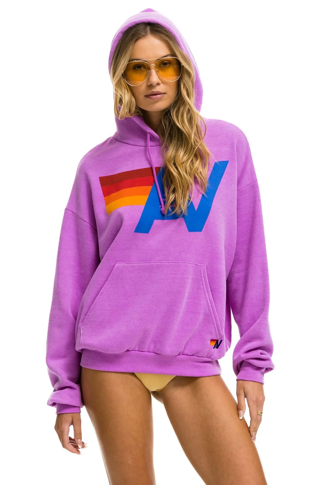 LOGO PULLOVER RELAXED HOODIE - NEON PURPLE - Image 8