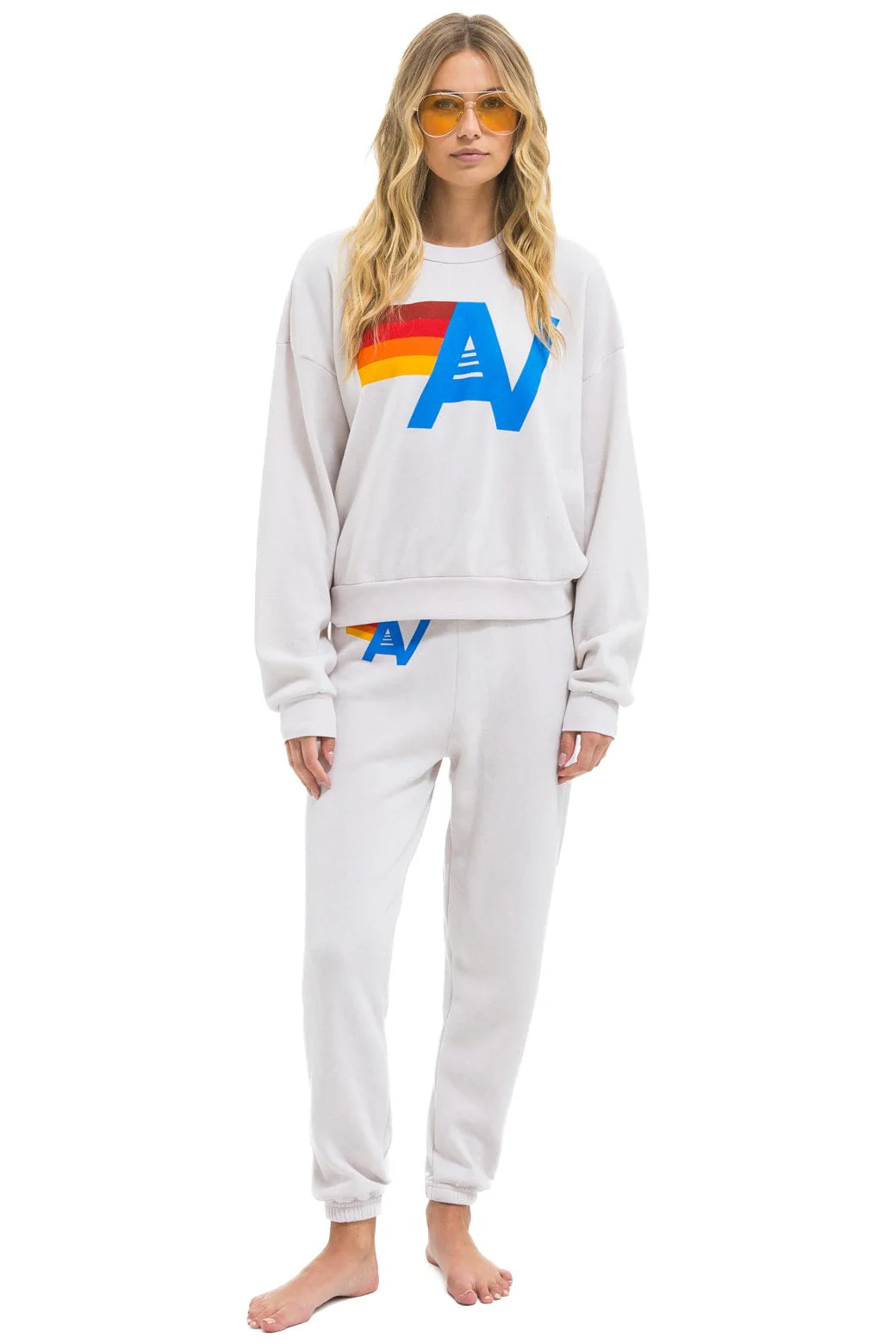 LOGO RELAXED CREW SWEATSHIRT - DOVE - Image 5