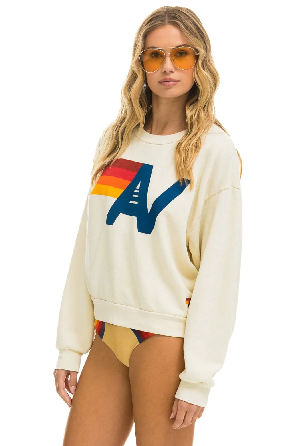 LOGO RELAXED CREW SWEATSHIRT - VINTAGE WHITE - Image 3