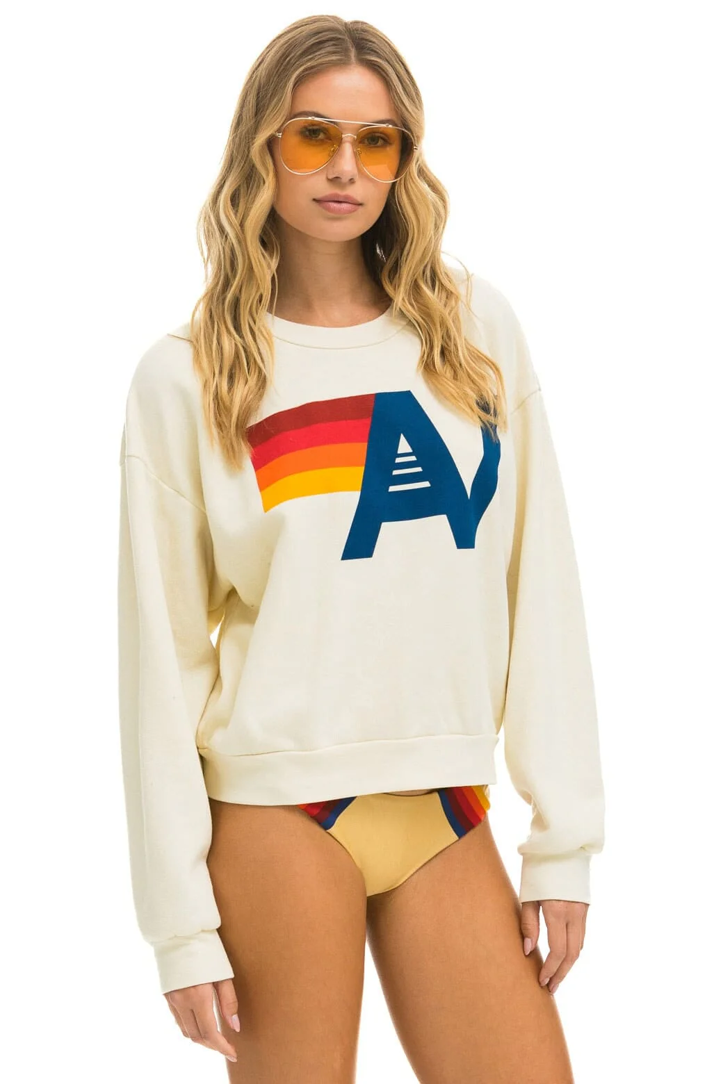 LOGO RELAXED CREW SWEATSHIRT - VINTAGE WHITE - Image 7