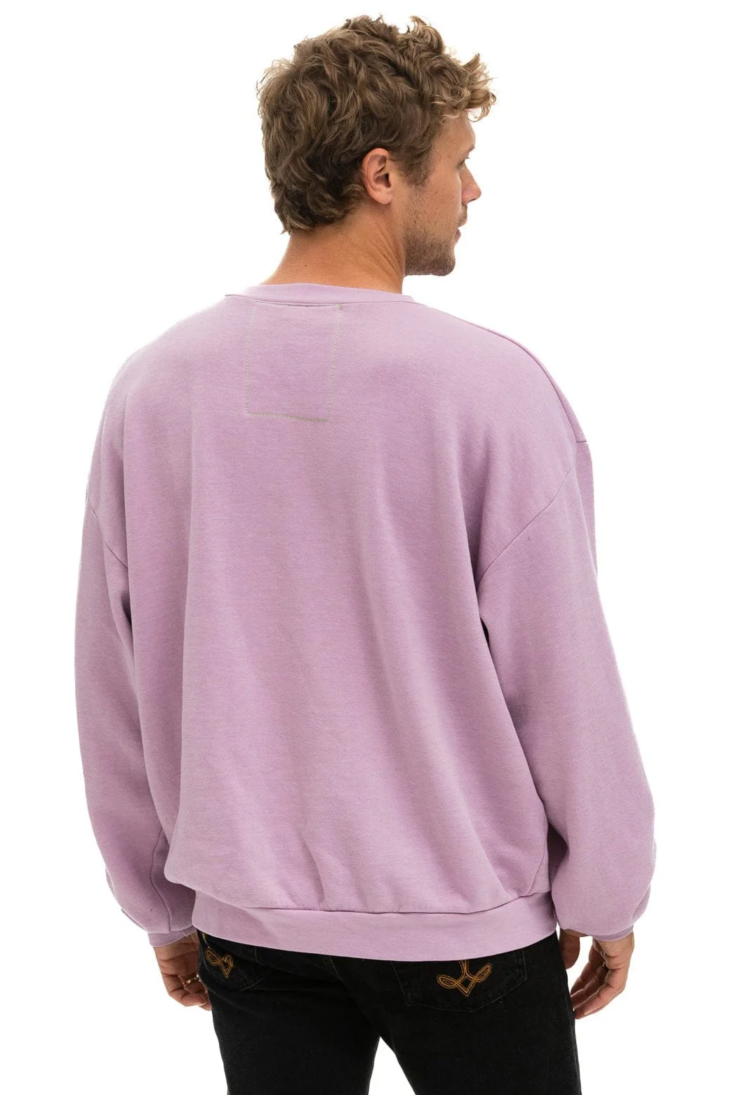 LOGO STITCH RELAXED CREW SWEATSHIRT - MAUVE - Image 8