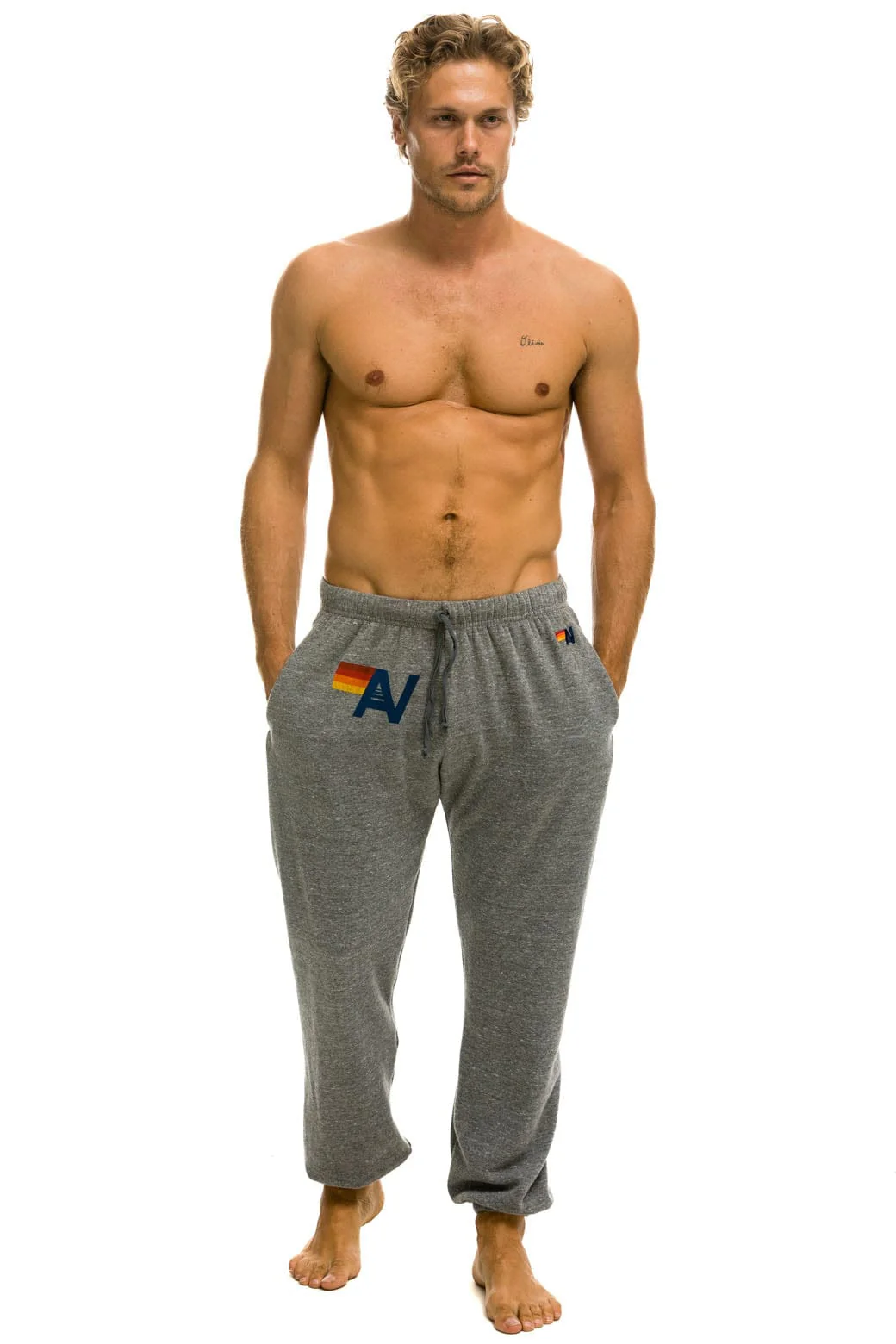 LOGO SWEATPANTS - HEATHER GREY - Image 3
