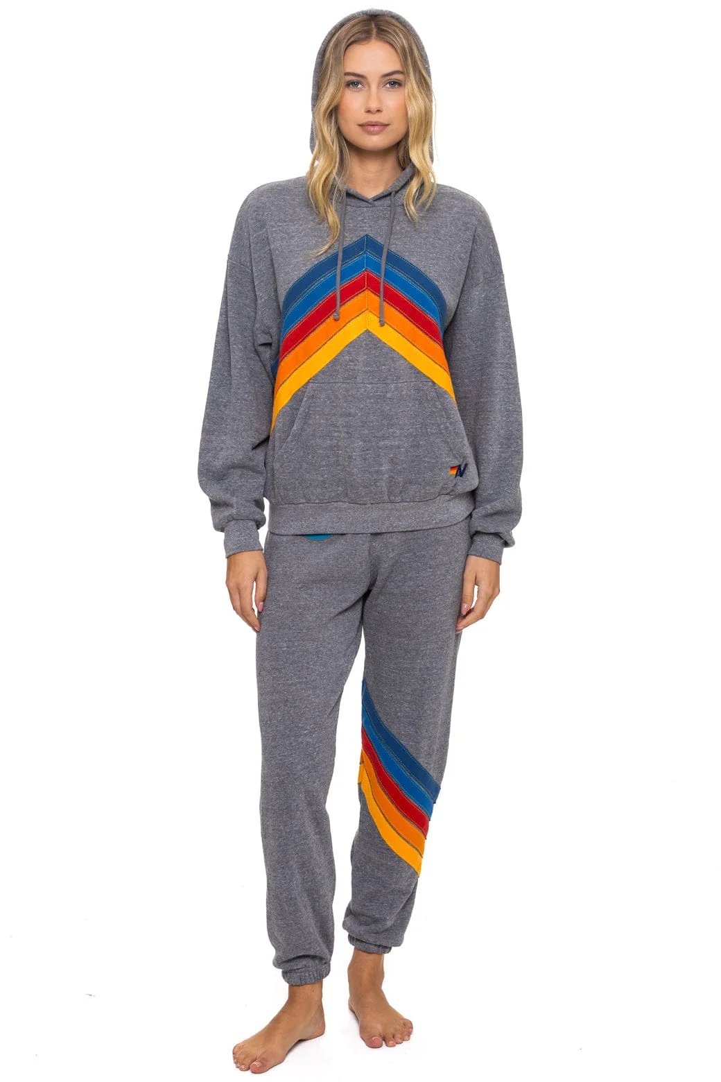 MOUNTAIN STITCH CHEVRON PULLOVER HOODIE RELAXED - HEATHER GREY - Image 3