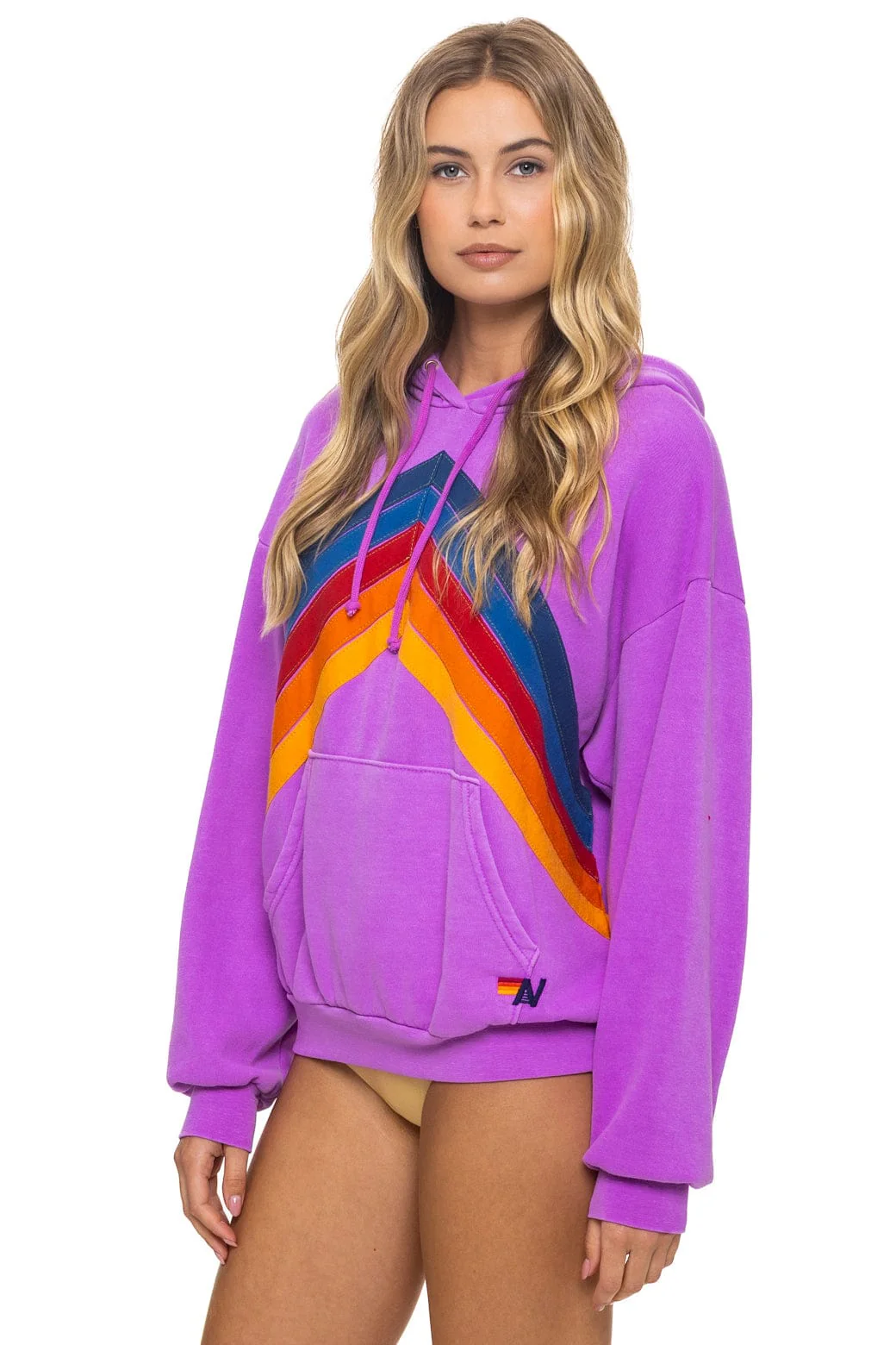 MOUNTAIN STITCH CHEVRON PULLOVER HOODIE RELAXED - NEON PURPLE - Image 3