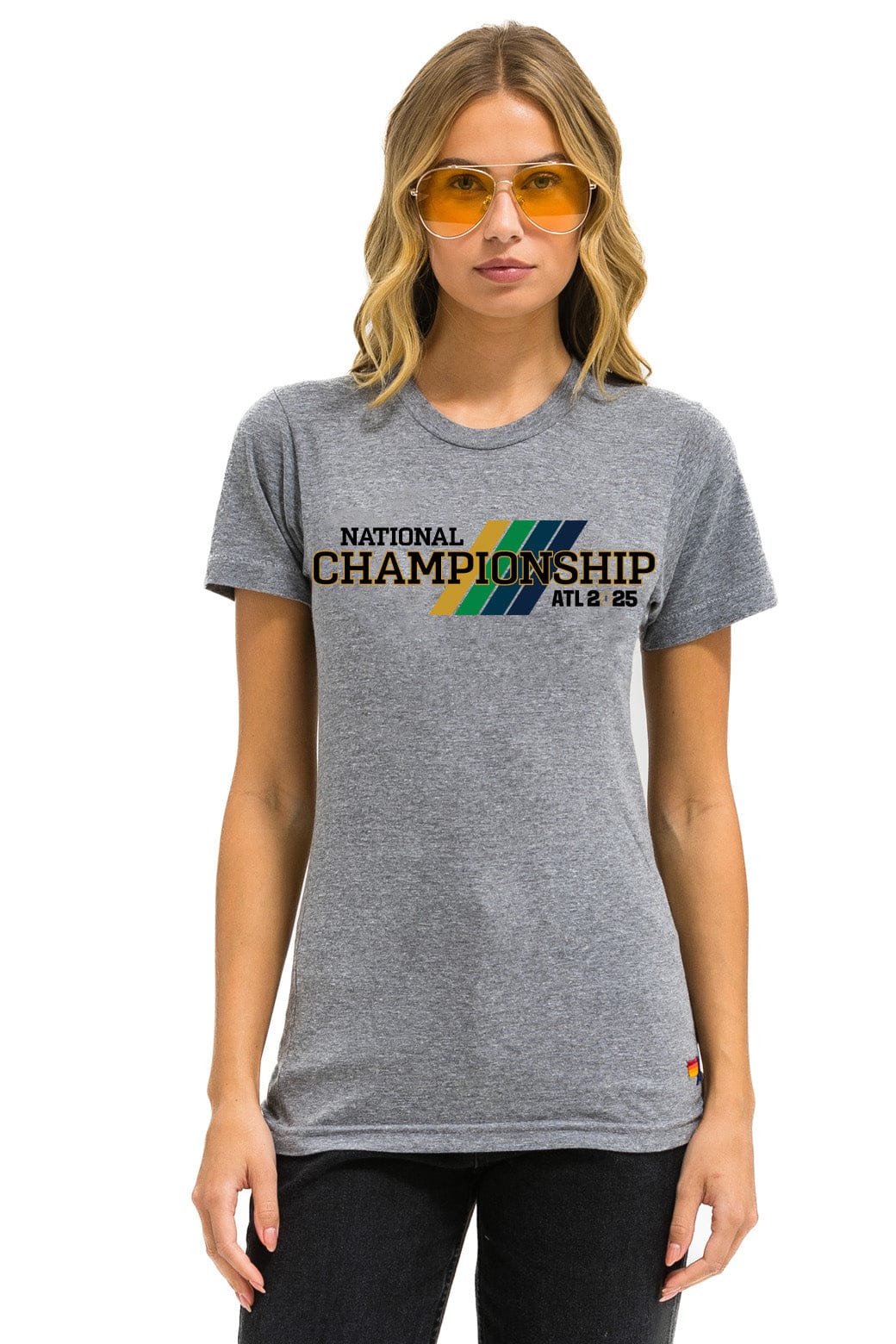 NOTRE DAME CFP 2025 CREW TEE SHIRT - HEATHER GREY - Image 3
