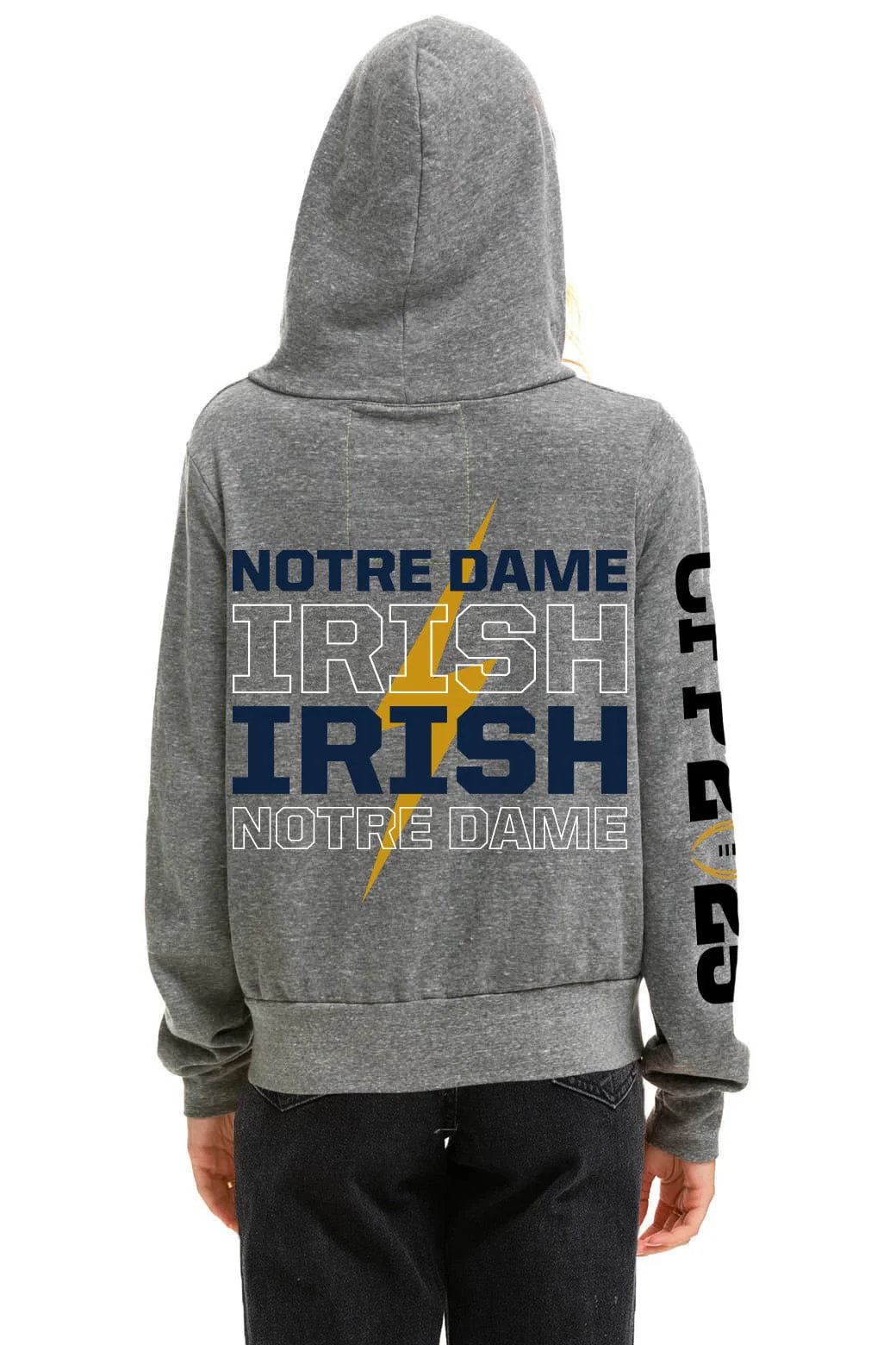 NOTRE DAME CFP 2025 UNISEX ZIP HOODIE - HEATHER GREY - Image 2