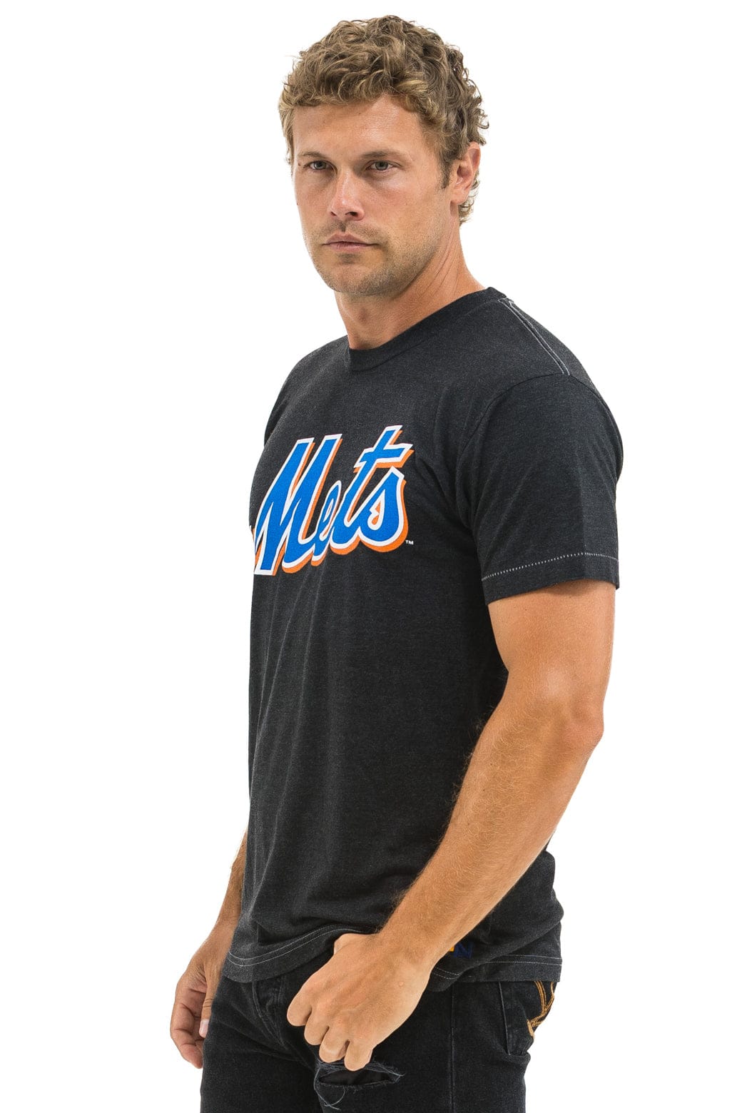 NY METS BOLT CREW TEE - BLACK - Image 7