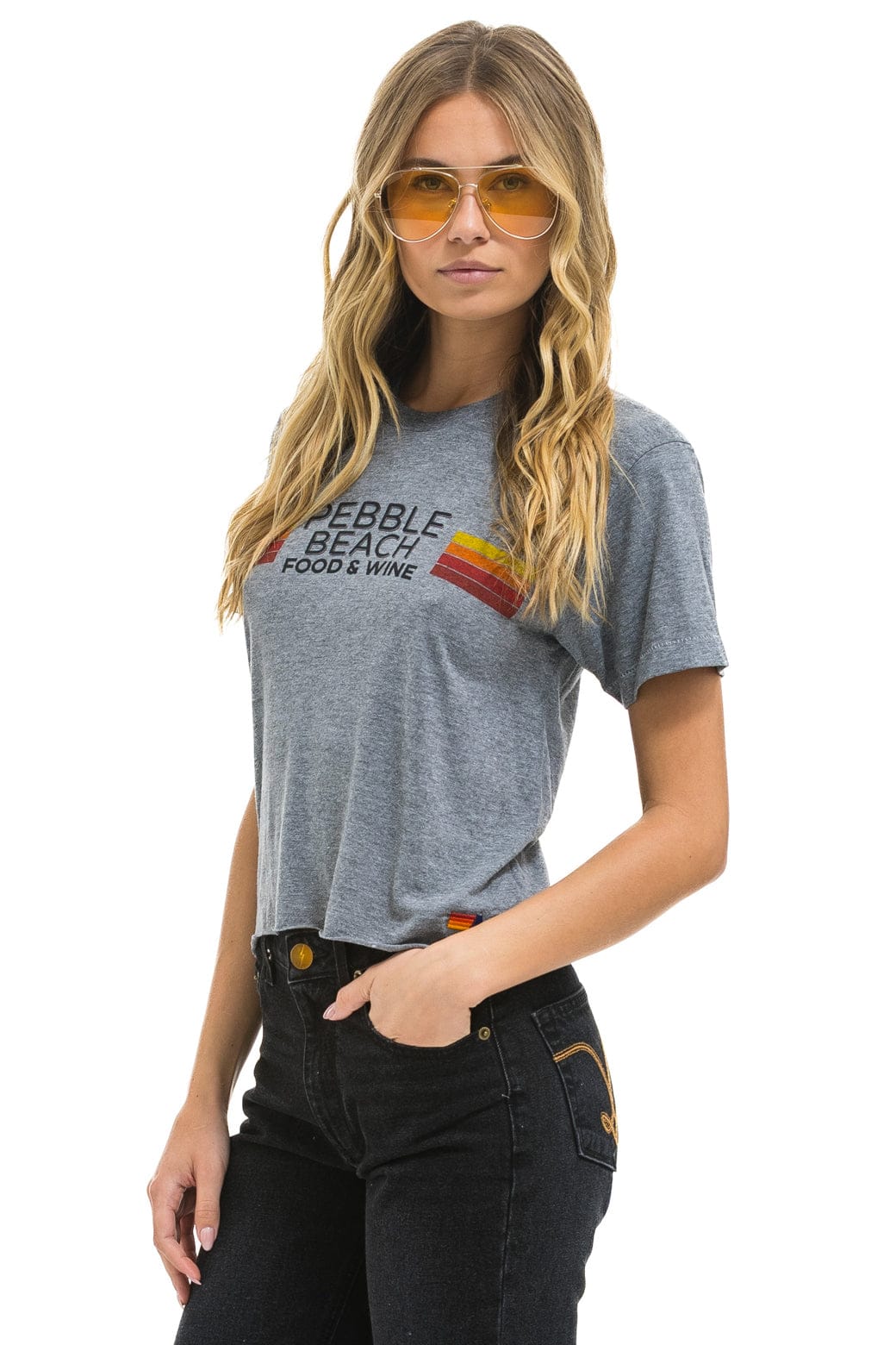 PEBBLE BEACH FOOD & WINE 2025 BOYFRIEND TEE - HEATHER GREY - Image 3