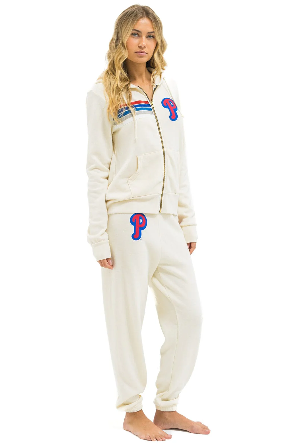 PHILLIES 5 STRIPE SWEATPANTS - VINTAGE WHITE // USA - Image 4