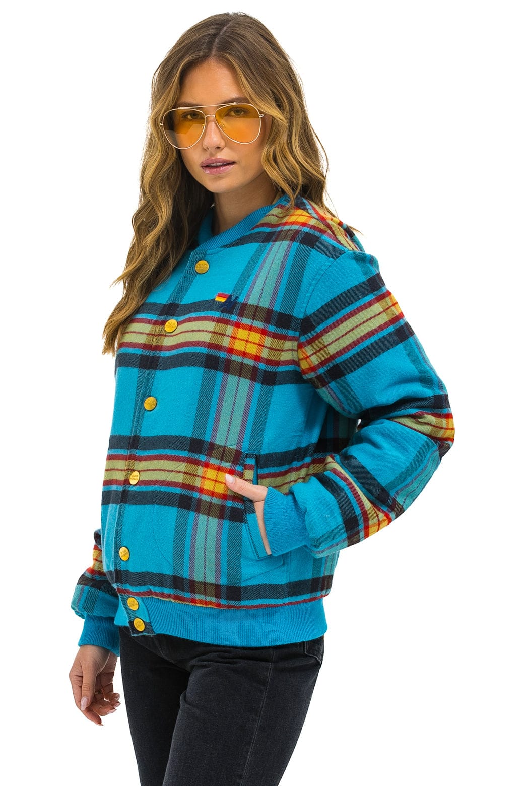 PLAID UNISEX VARSITY JACKET - JACKSON PLAID - Image 7
