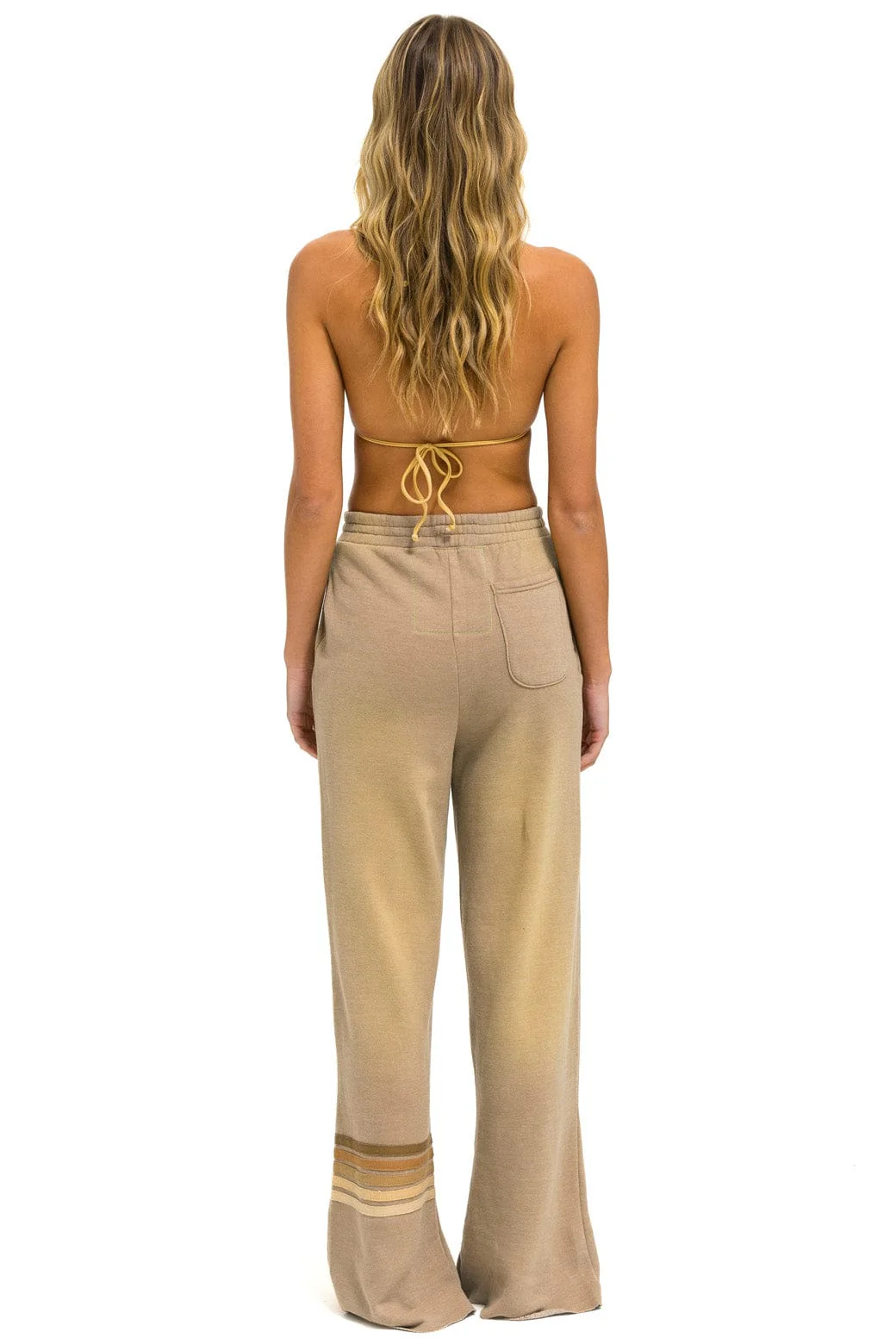 RUGBY STITCH WIDE LEG POCKET SWEATPANTS - FADED TAN - Image 4