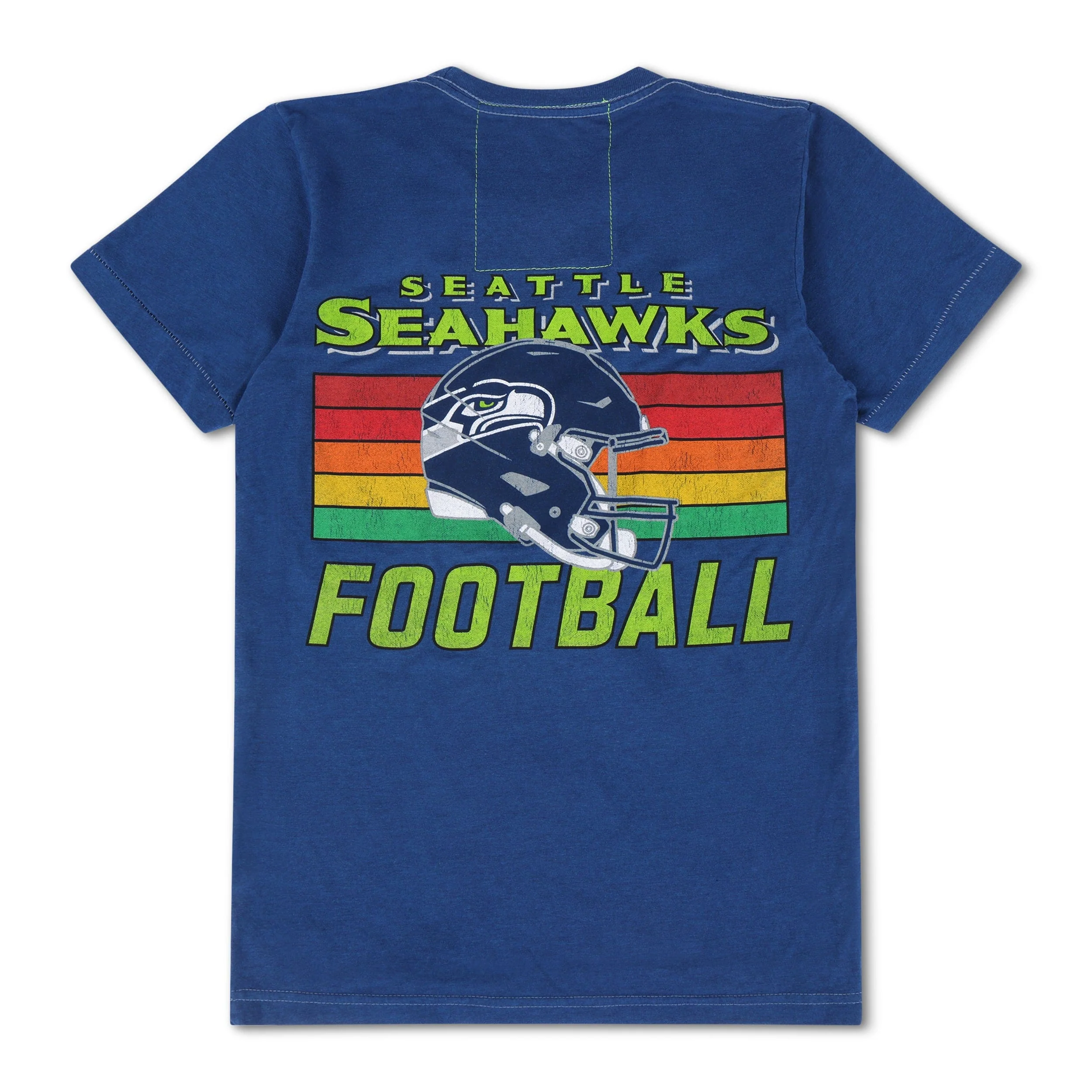 SEATTLE SEAHAWKS HELMET CREW TEE SHIRT - ROYAL - Image 6