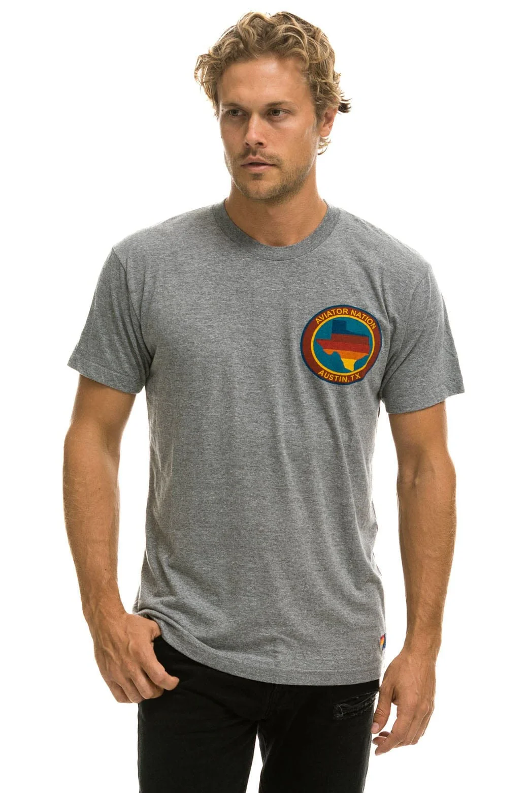 SIGNATURE TEXAS SMALL LOGO TEE - HEATHER GREY - Image 5