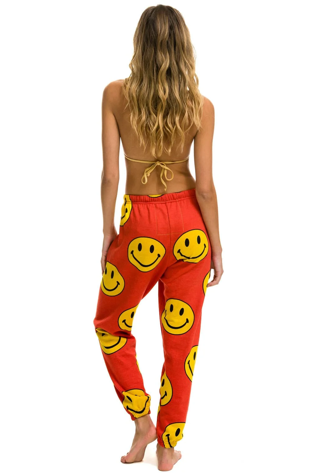 SMILEY REPEAT SWEATPANTS - RED - Image 3
