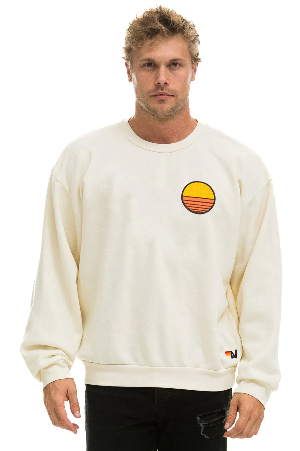 SUNSET PATCH RELAXED CREW SWEATSHIRT - VINTAGE WHITE - Image 2