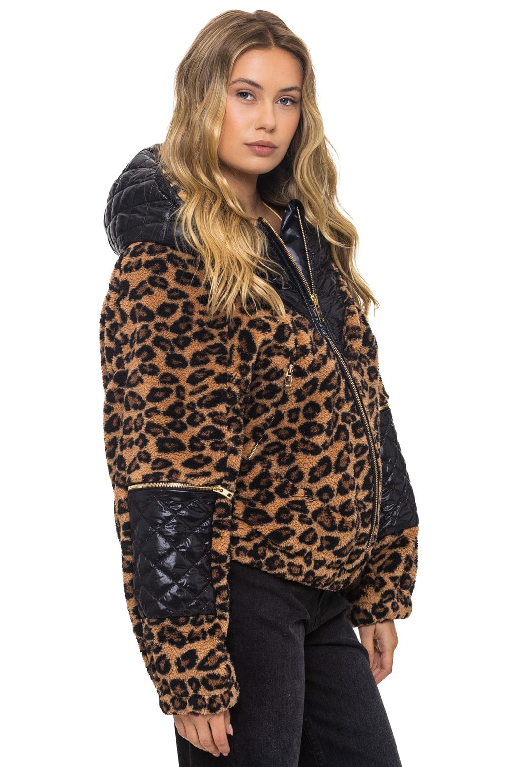 TEDDY UNISEX OVERSIZED HOODED FULL ZIP JACKET - CHEETAH - Image 5