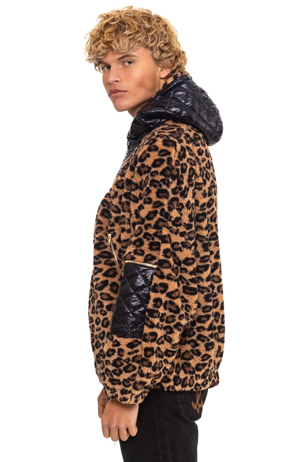 TEDDY UNISEX OVERSIZED HOODED FULL ZIP JACKET - CHEETAH - Image 8