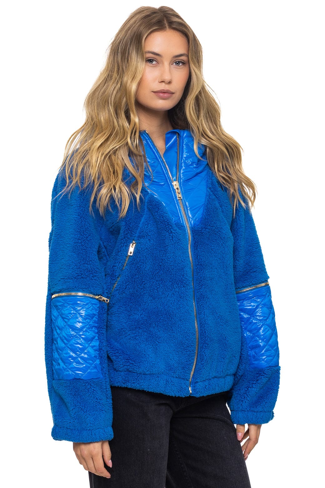TEDDY UNISEX OVERSIZED HOODED FULL ZIP JACKET - BLUE CINA - Image 7
