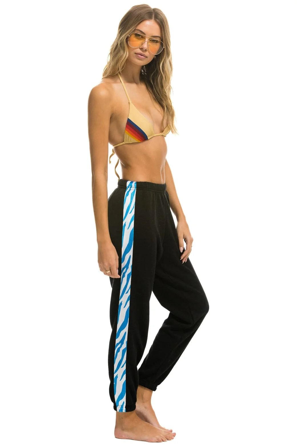 TIGER STRIPE SWEATPANTS - BLACK // BLUE TIGER - Image 3