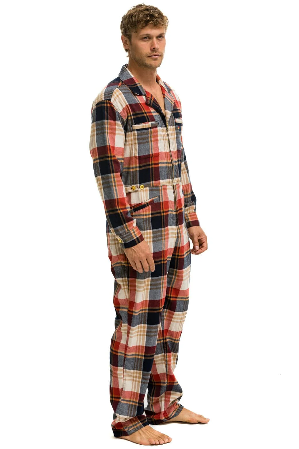 UNISEX PLAID FLIGHT SUIT - COWBOY PLAID - Image 4