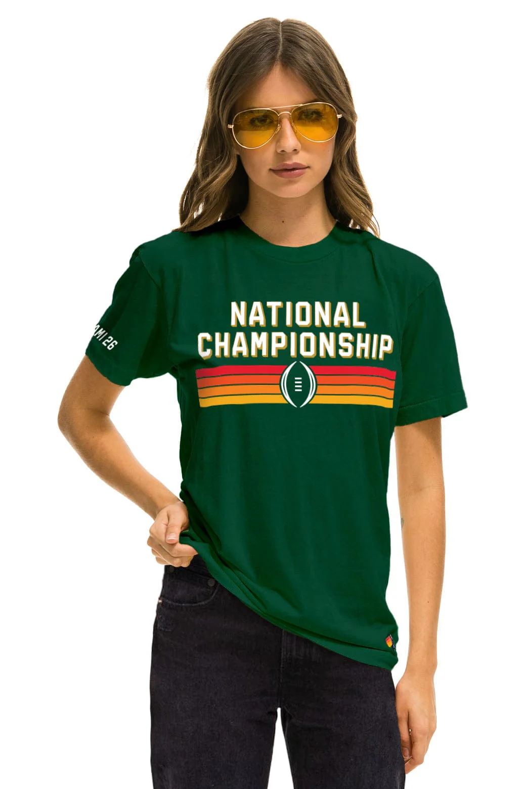 UNIVERSITY OF MIAMI CFP 2026 CREW TEE SHIRT - MIAMI GREEN - Image 3