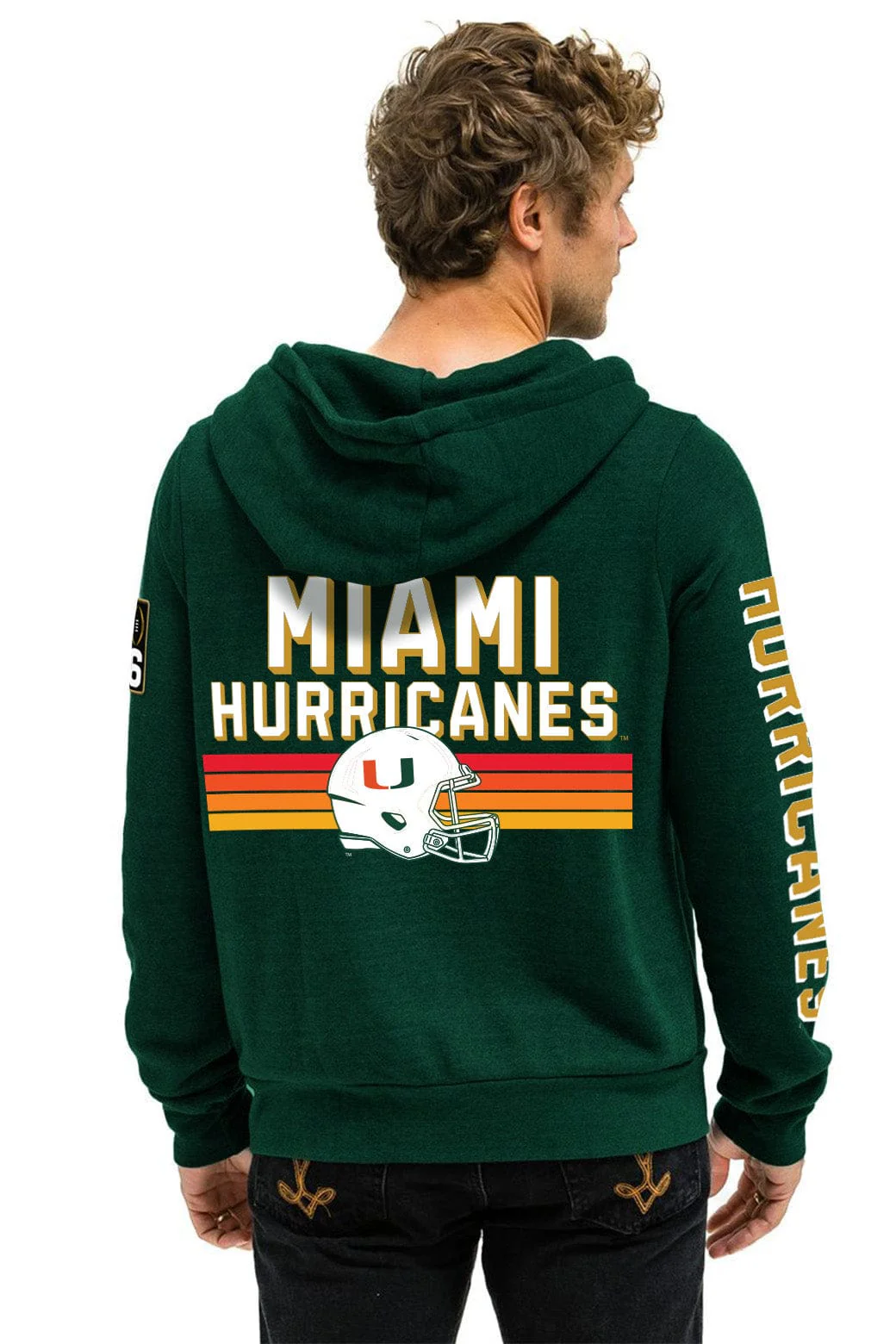 UNIVERSITY OF MIAMI CFP 2026 UNISEX ZIP HOODIE - MIAMI GREEN - Image 4