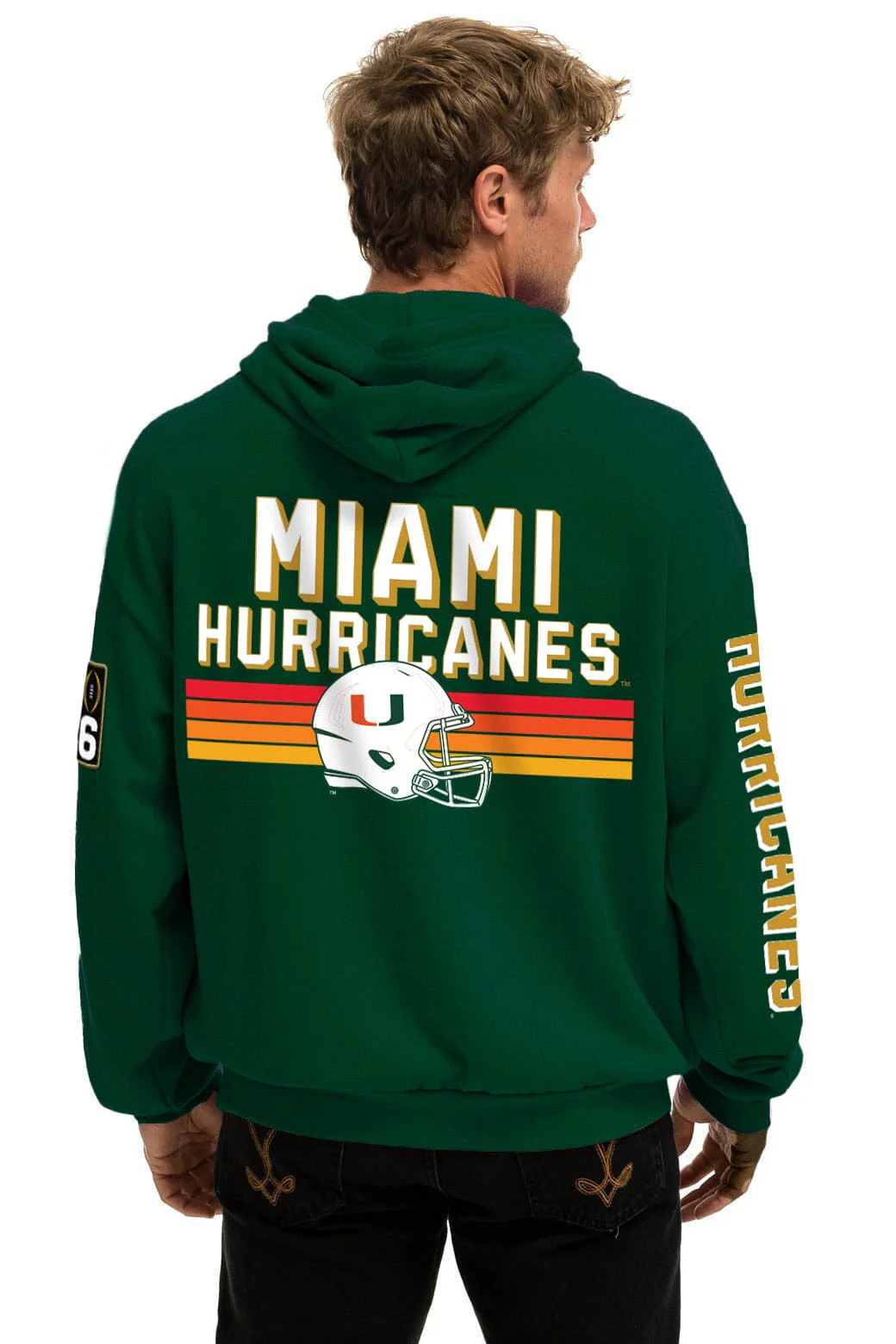 UNIVERSITY OF MIAMI CFP CHAMPIONS 2026 RELAXED PULLOVER HOODIE - MIAMI GREEN - Image 4