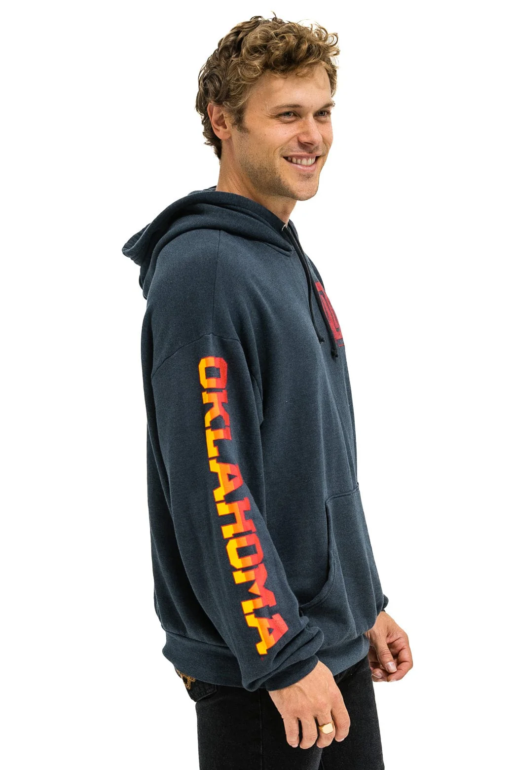 UNIVERSITY OF OKLAHOMA PULLOVER HOODIE RELAXED - CHARCOAL - Image 3