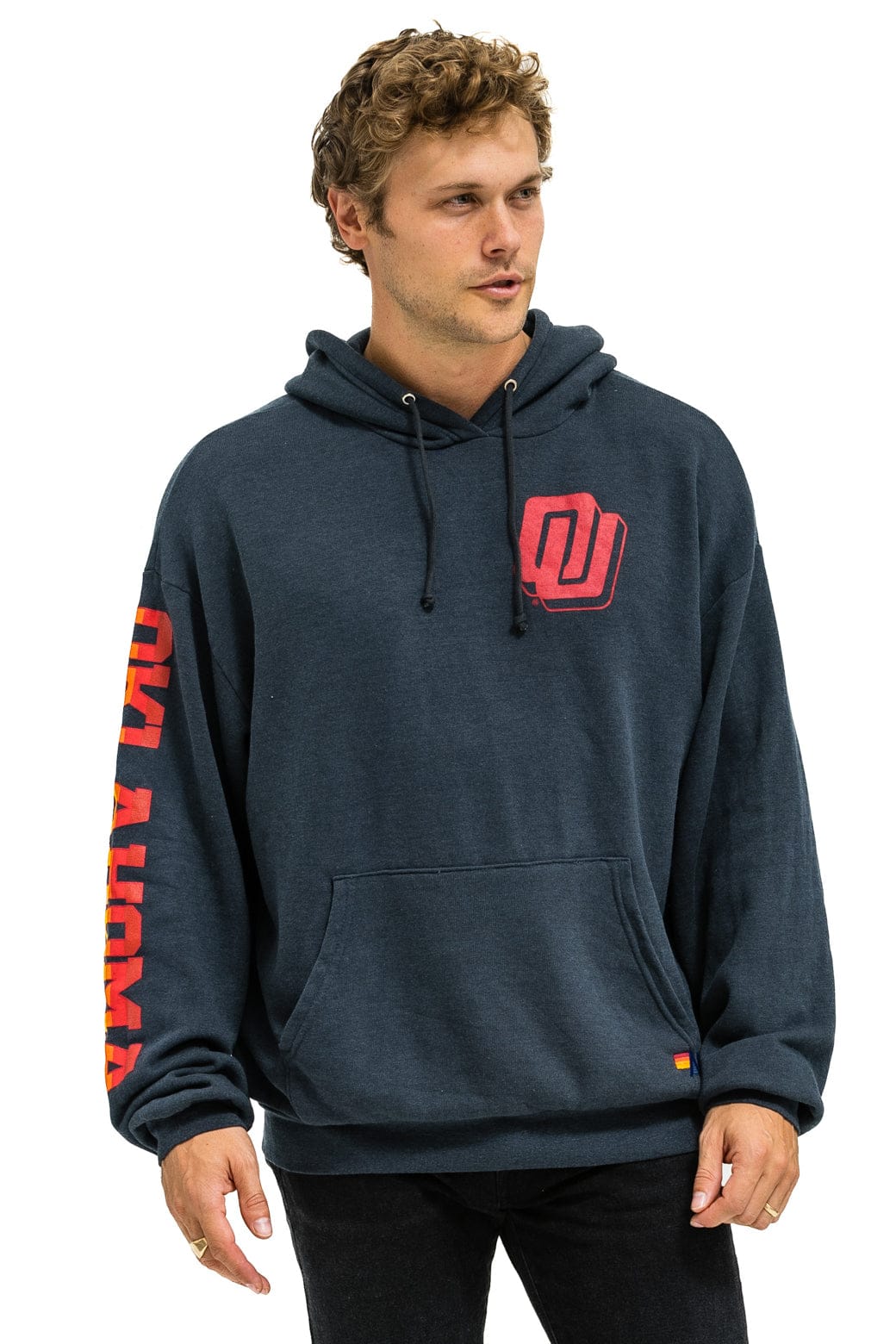 UNIVERSITY OF OKLAHOMA PULLOVER HOODIE RELAXED - CHARCOAL - Image 6