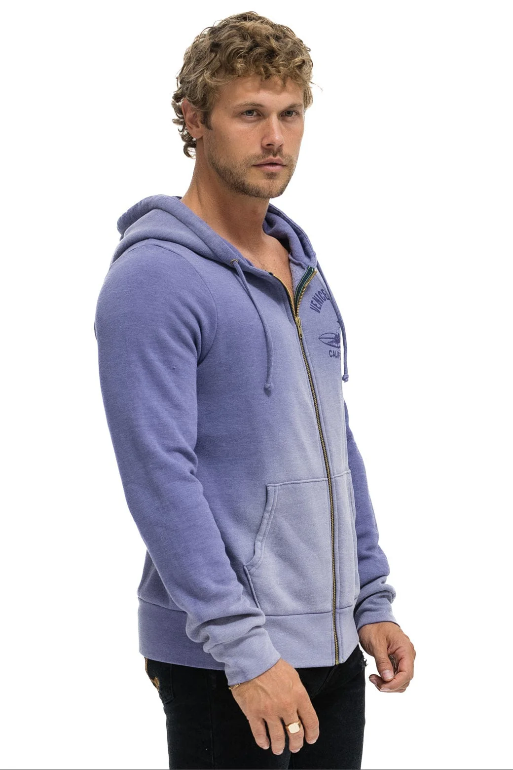 VENICE SURFER ZIP HOODIE - FADED GRAPE - Image 4