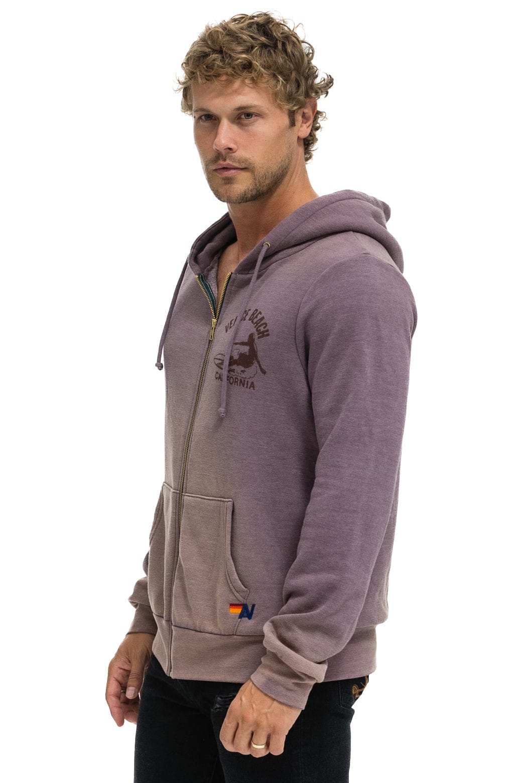 VENICE SURFER ZIP HOODIE - FADED MOCHA - Image 6