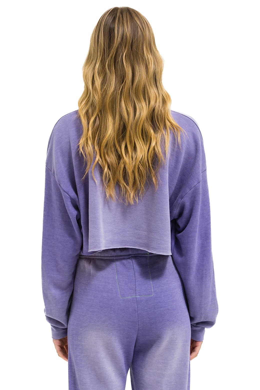 VINTAGE LOGO CROPPED CREW SWEATSHIRT RELAXED - FADED GRAPE - Image 3