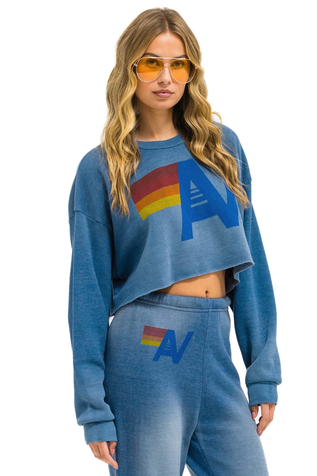 VINTAGE LOGO CROPPED CREW SWEATSHIRT RELAXED - FADED WATER - Image 5