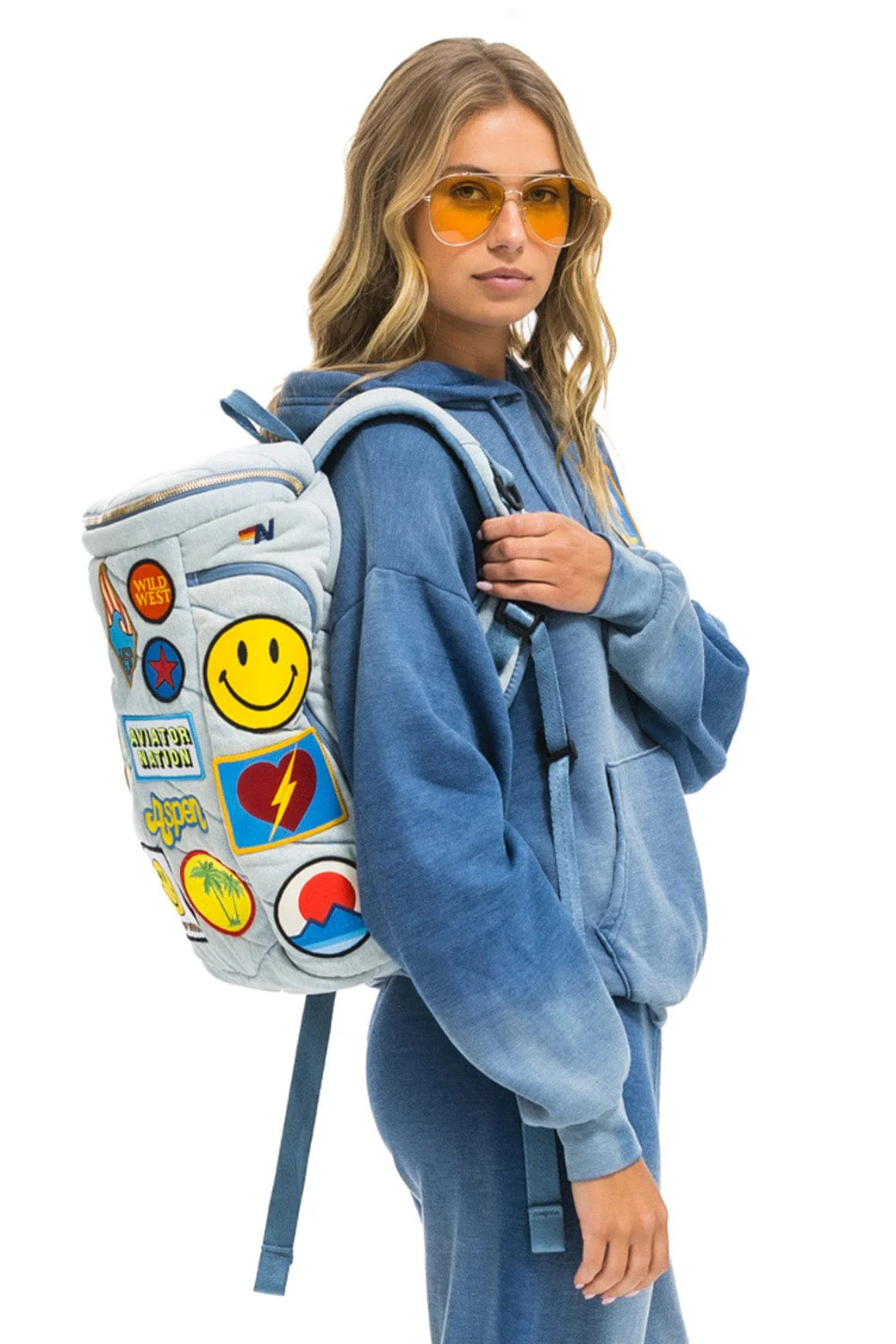 VINTAGE PATCH DENIM PUFFER BACKPACK - SUPER LIGHT VINTAGE - Image 4