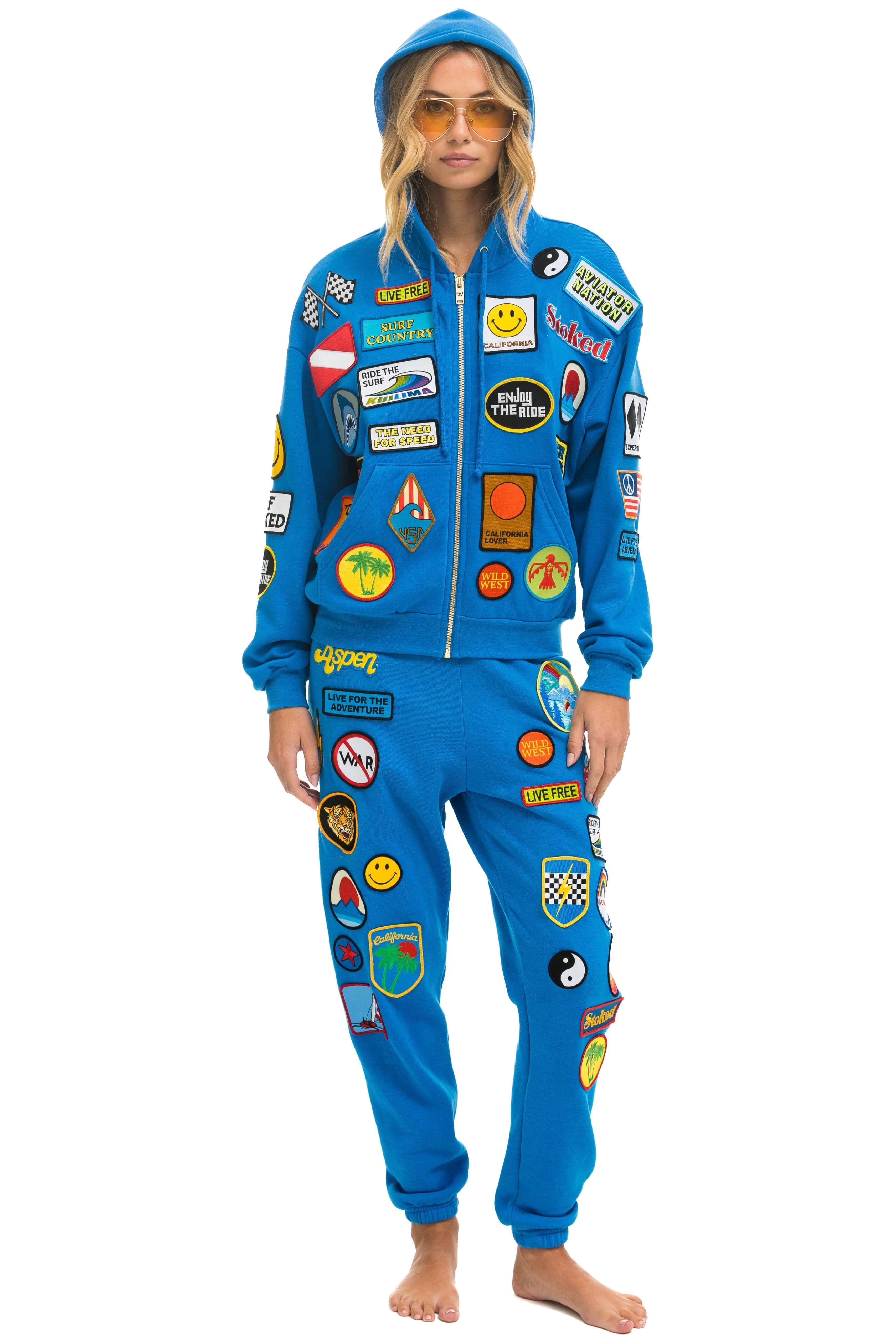 VINTAGE PATCH ZIP HOODIE RELAXED - OCEAN - Image 7