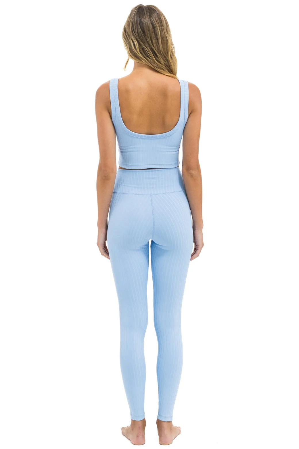 WIDE RIB FULL LENGTH HI-RISE LEGGINGS - SKY - Image 3